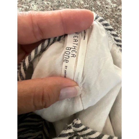 Feather Bone Anthropologie Stripe Embroidered Sleeve Tunic‎ Dress Women Size XS - Picture 10 of 13